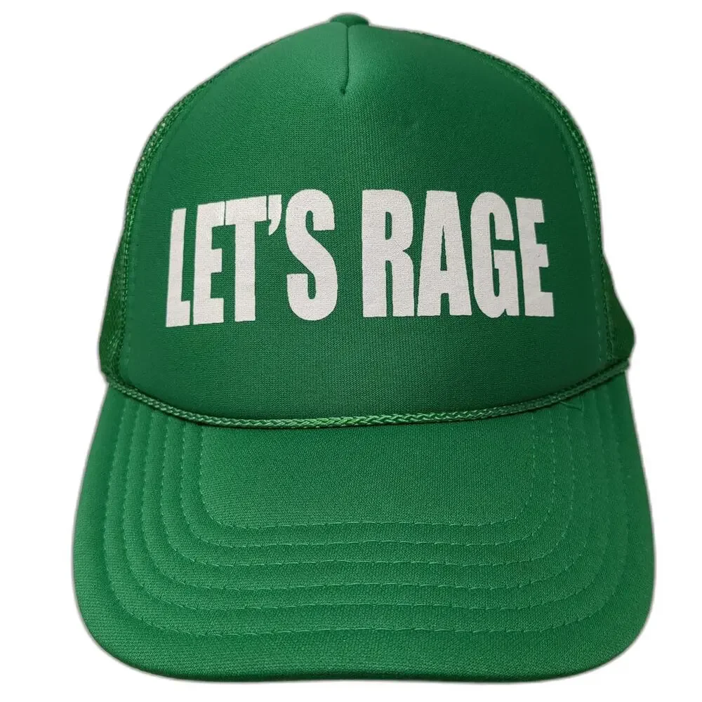 OTTO Trucker Hat Green One Size Mesh Snapback Rope Lets Rage Foam Graphic Hat